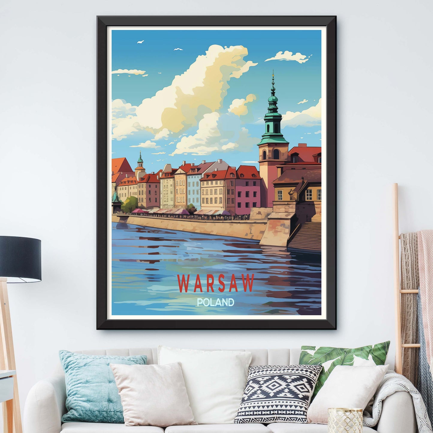 Poland_Warsaw, Travel Poster, Print, Wall Decor, Illustration Art