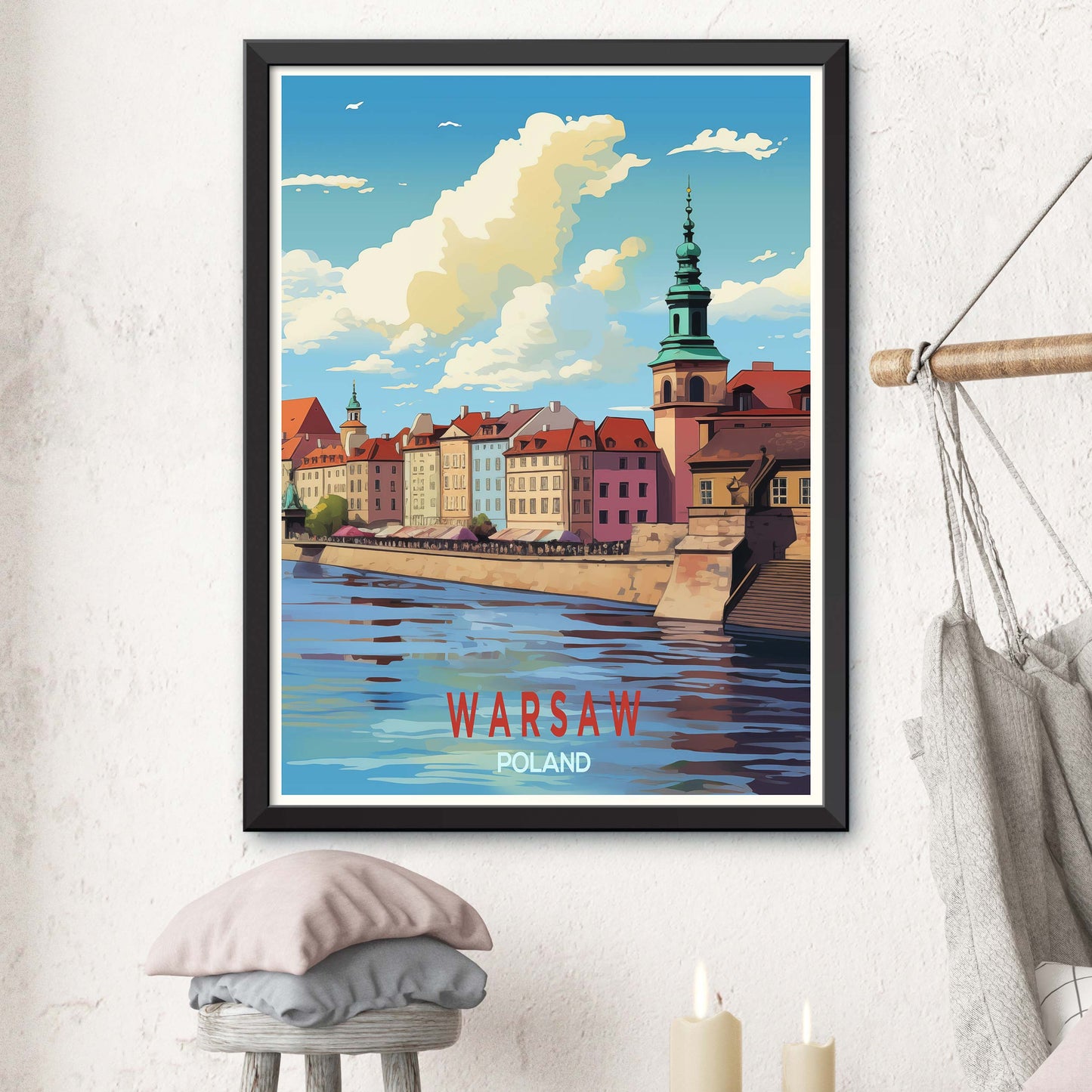 Poland_Warsaw, Travel Poster, Print, Wall Decor, Illustration Art