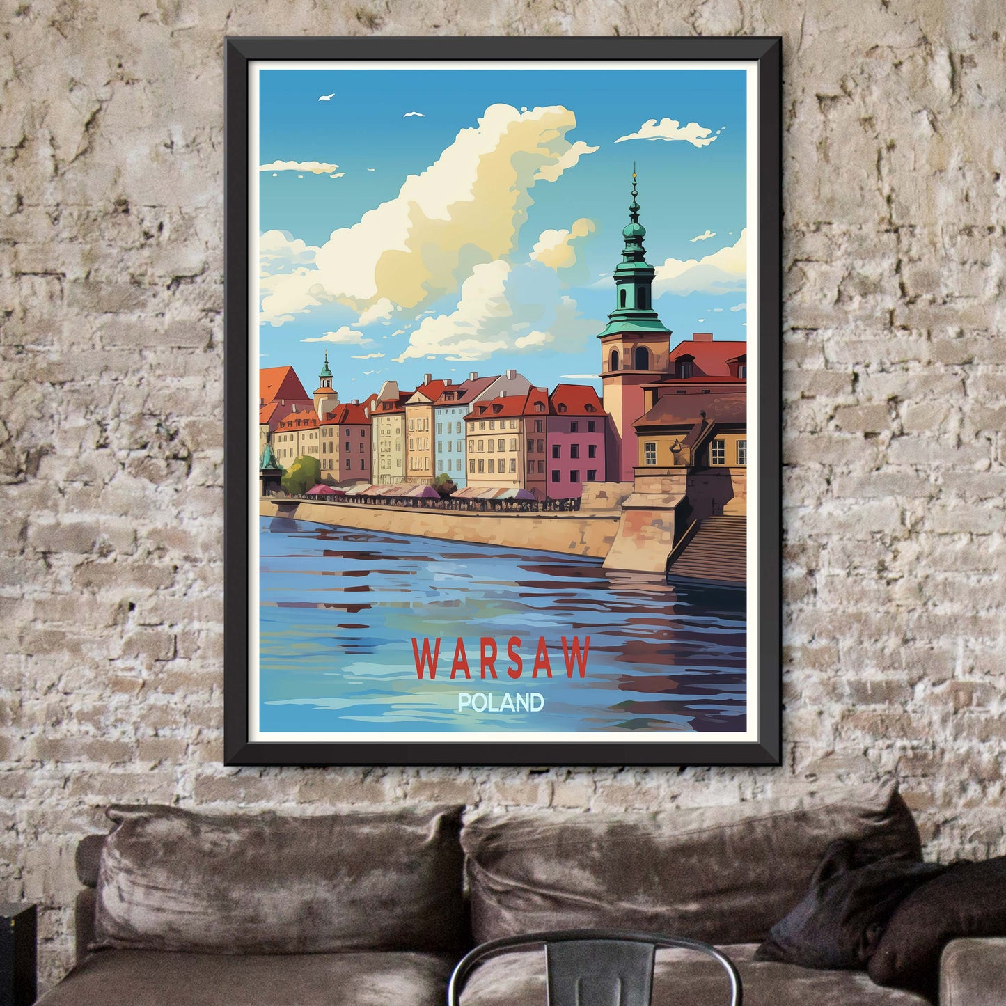 Poland_Warsaw, Travel Poster, Print, Wall Decor, Illustration Art