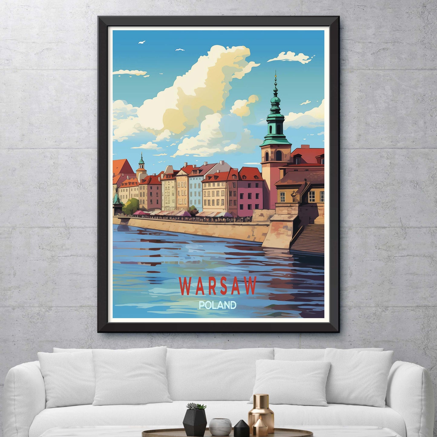 Poland_Warsaw, Travel Poster, Print, Wall Decor, Illustration Art