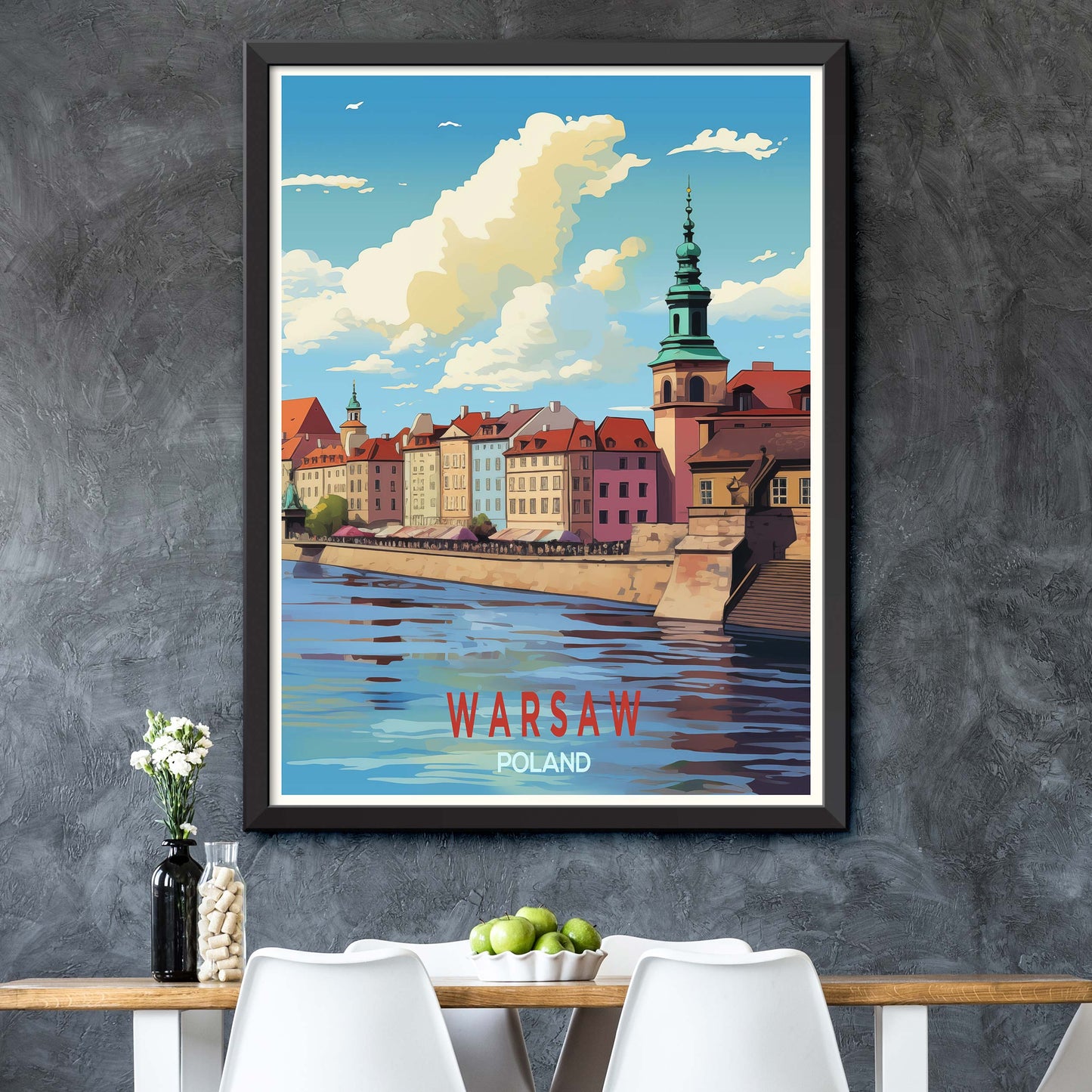 Poland_Warsaw, Travel Poster, Print, Wall Decor, Illustration Art