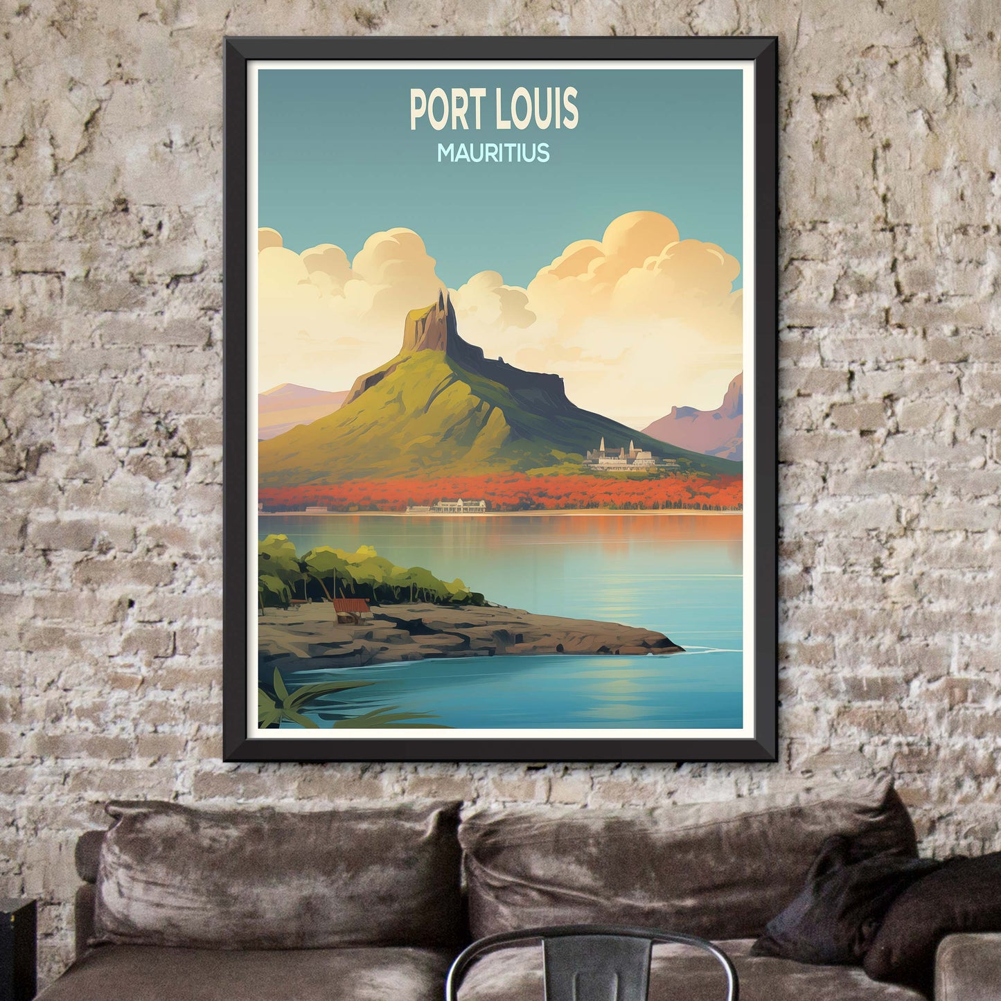 Port_Louis_Mauritius,Travel Landscape Art Style Poster