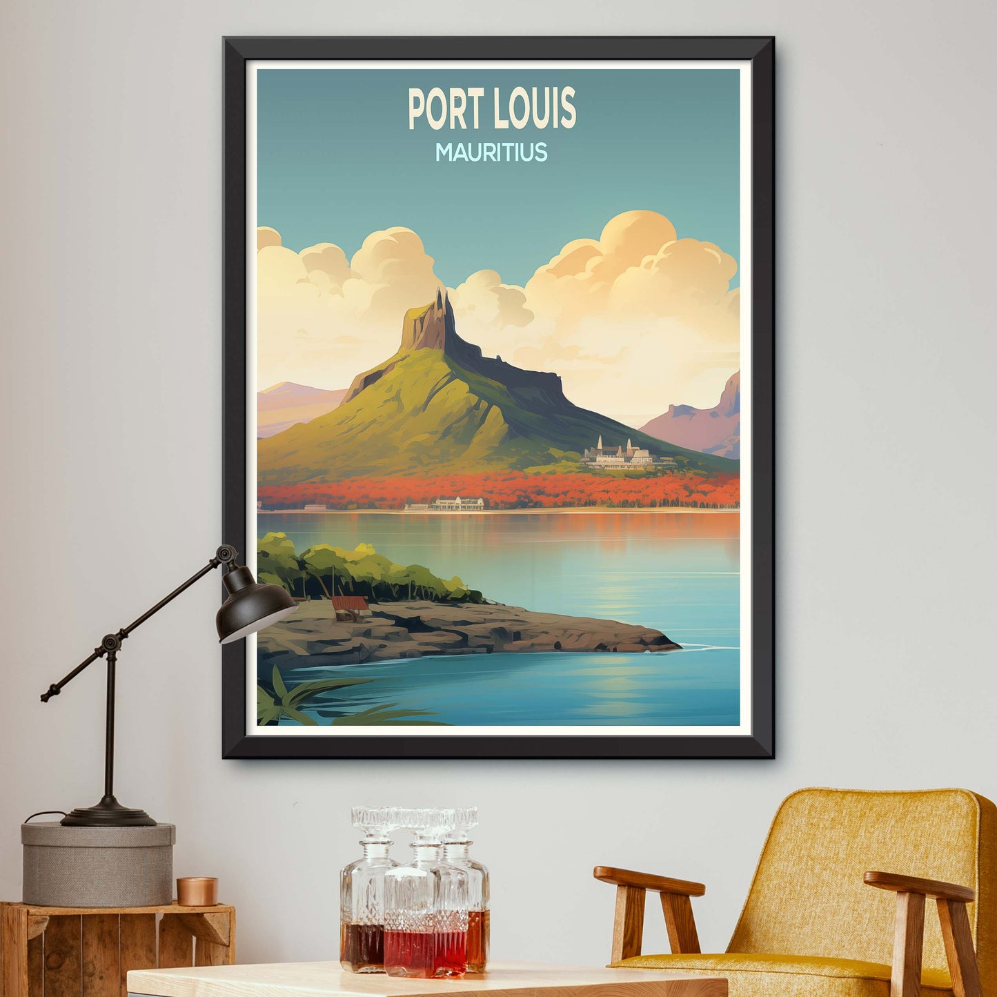 Port_Louis_Mauritius,Travel Landscape Art Style Poster