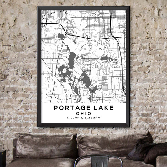 Portage Lake, Ohio Map Print