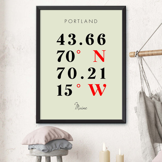 Portland, Maine Coordinate Map