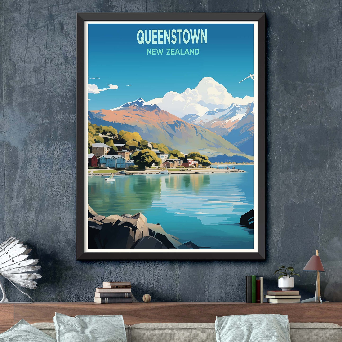 Queenstown_New_Zealand Print Wall Art, Queenstown Poster