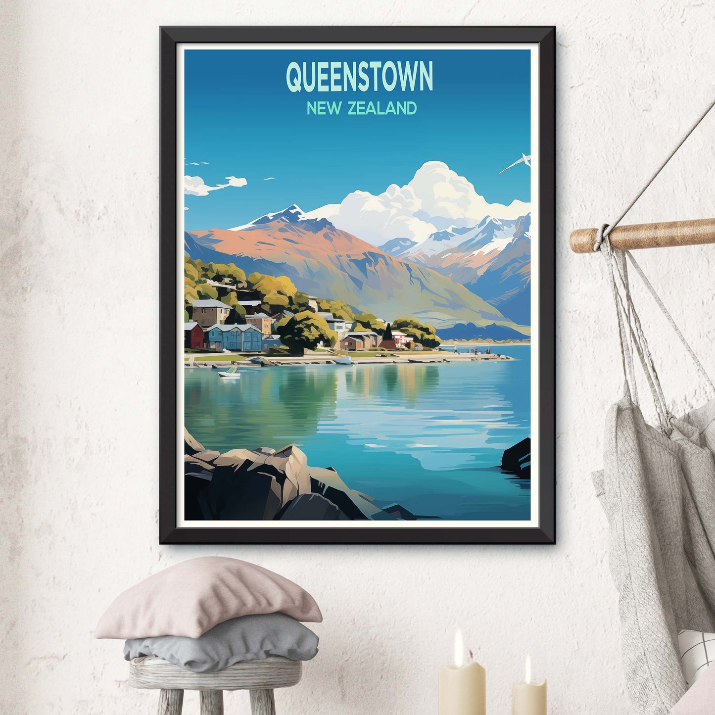 Queenstown_New_Zealand Print Wall Art, Queenstown Poster