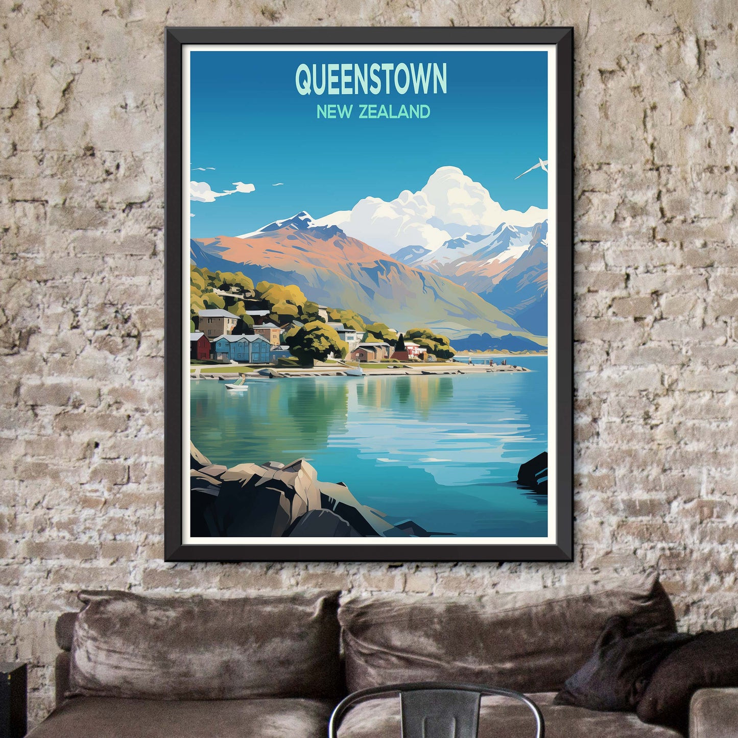 Queenstown_New_Zealand Print Wall Art, Queenstown Poster