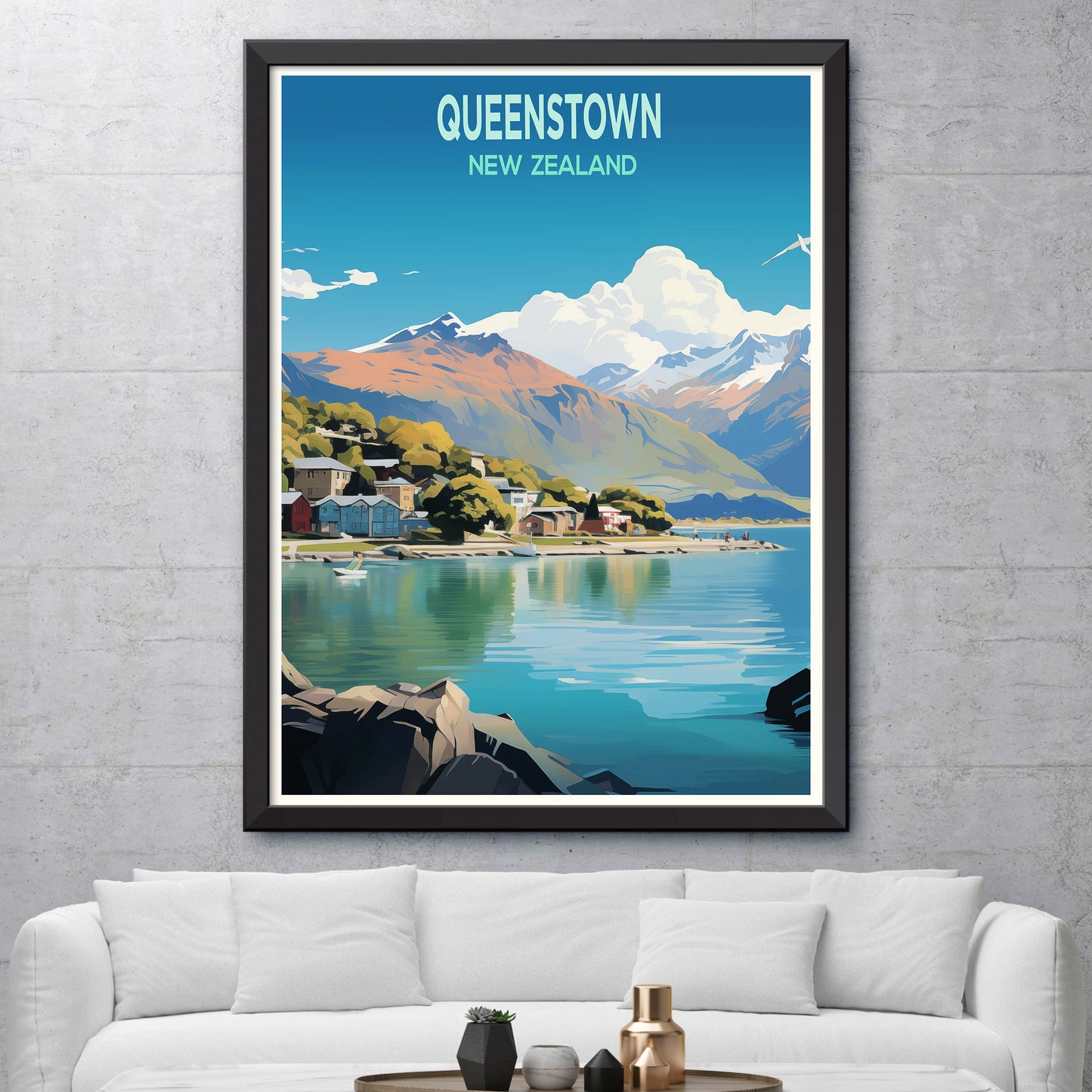 Queenstown_New_Zealand Print Wall Art, Queenstown Poster