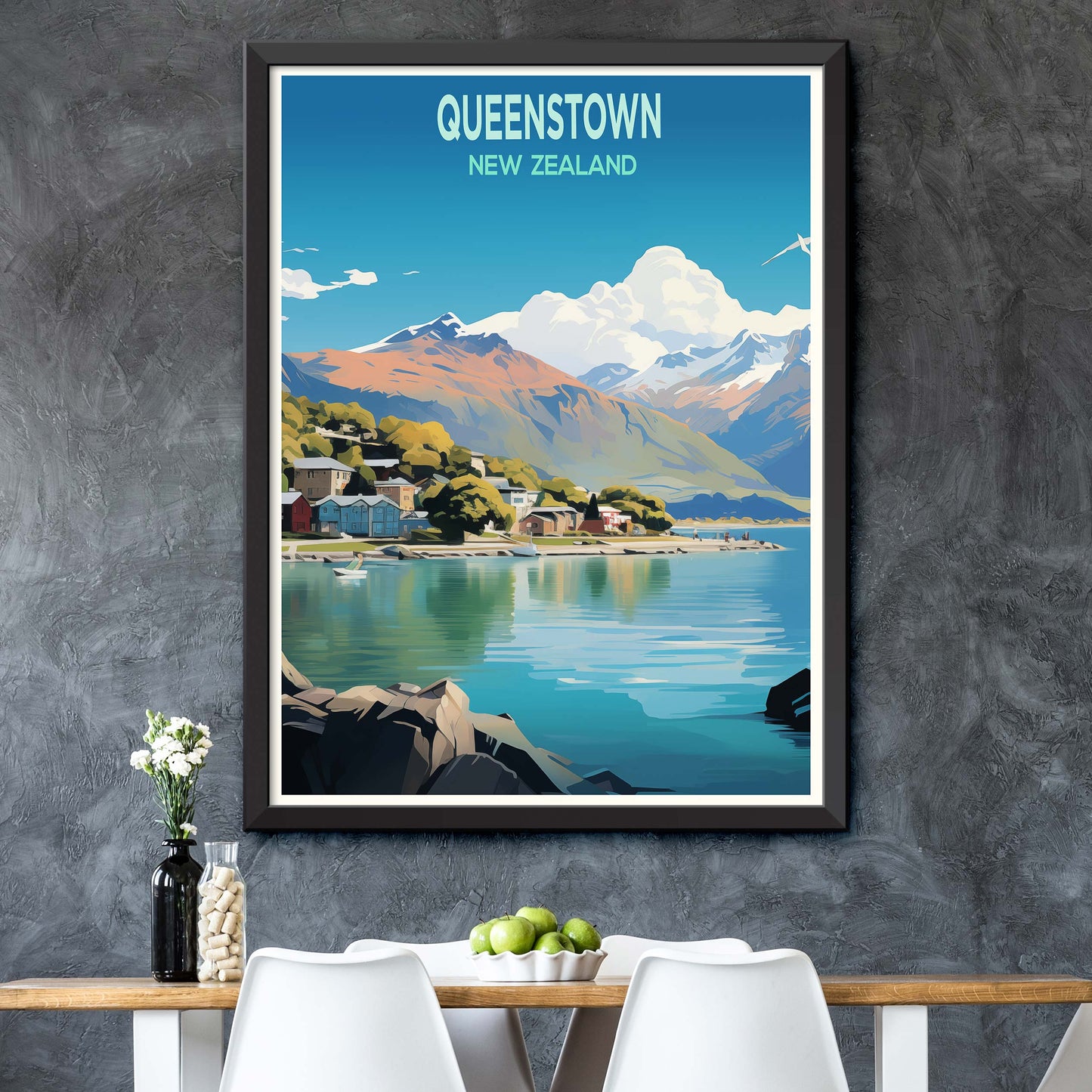 Queenstown_New_Zealand Print Wall Art, Queenstown Poster