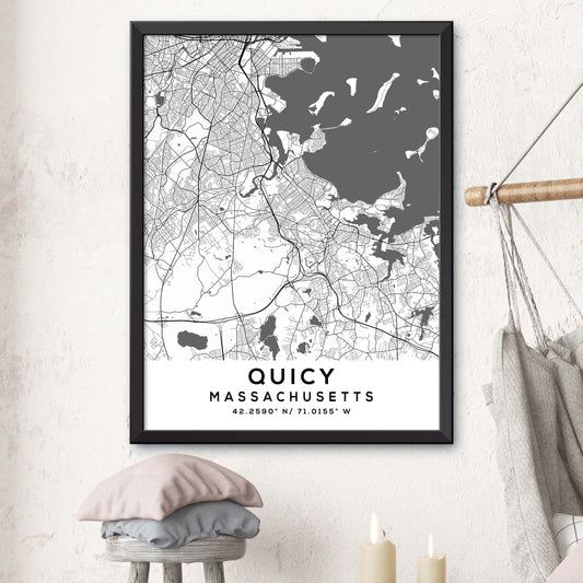 Quicy,Massachusetts Map Print