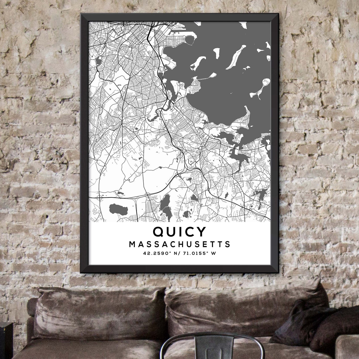 Quicy,Massachusetts Map Print