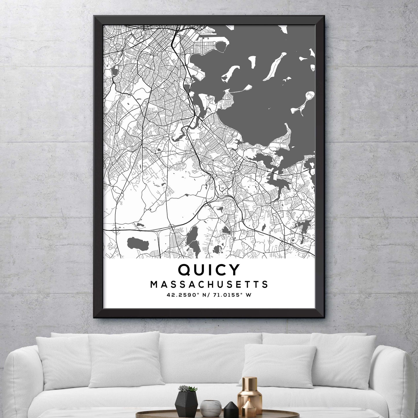 Quicy,Massachusetts Map Print