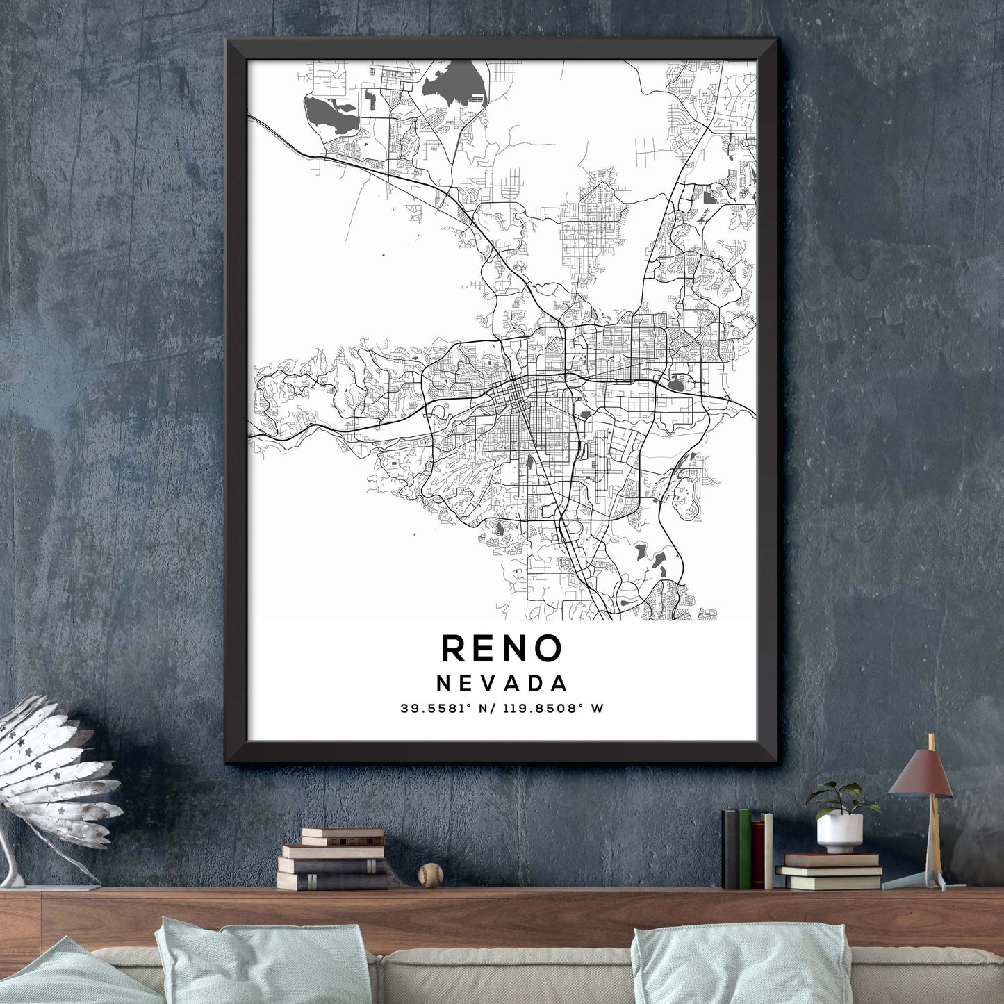 Reno,Nevada Map Print