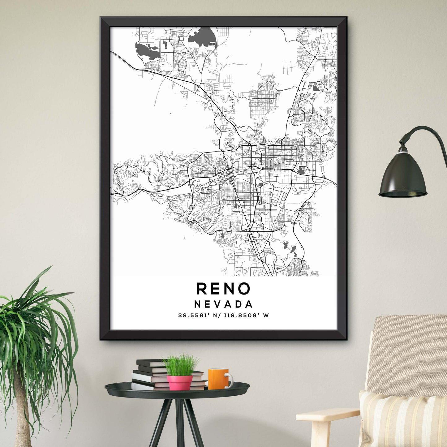 Reno,Nevada Map Print