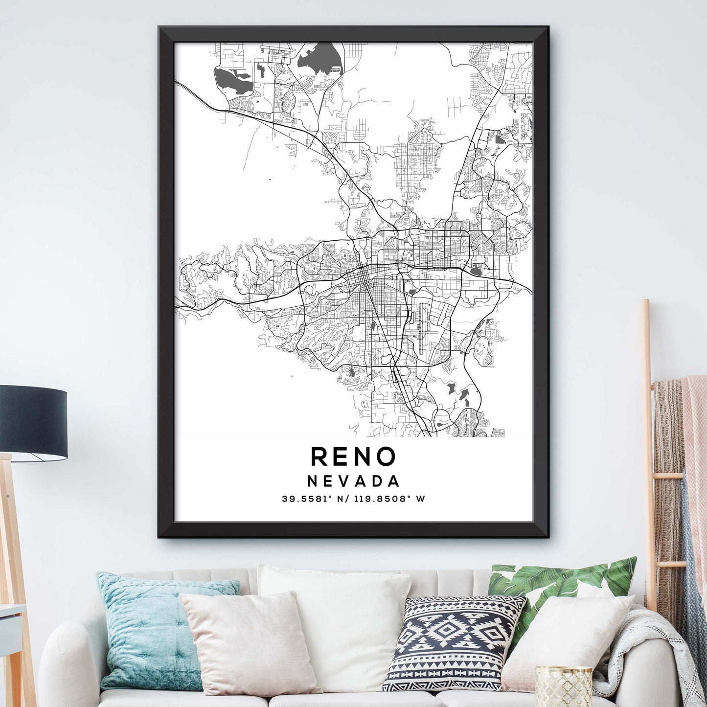 Reno,Nevada Map Print