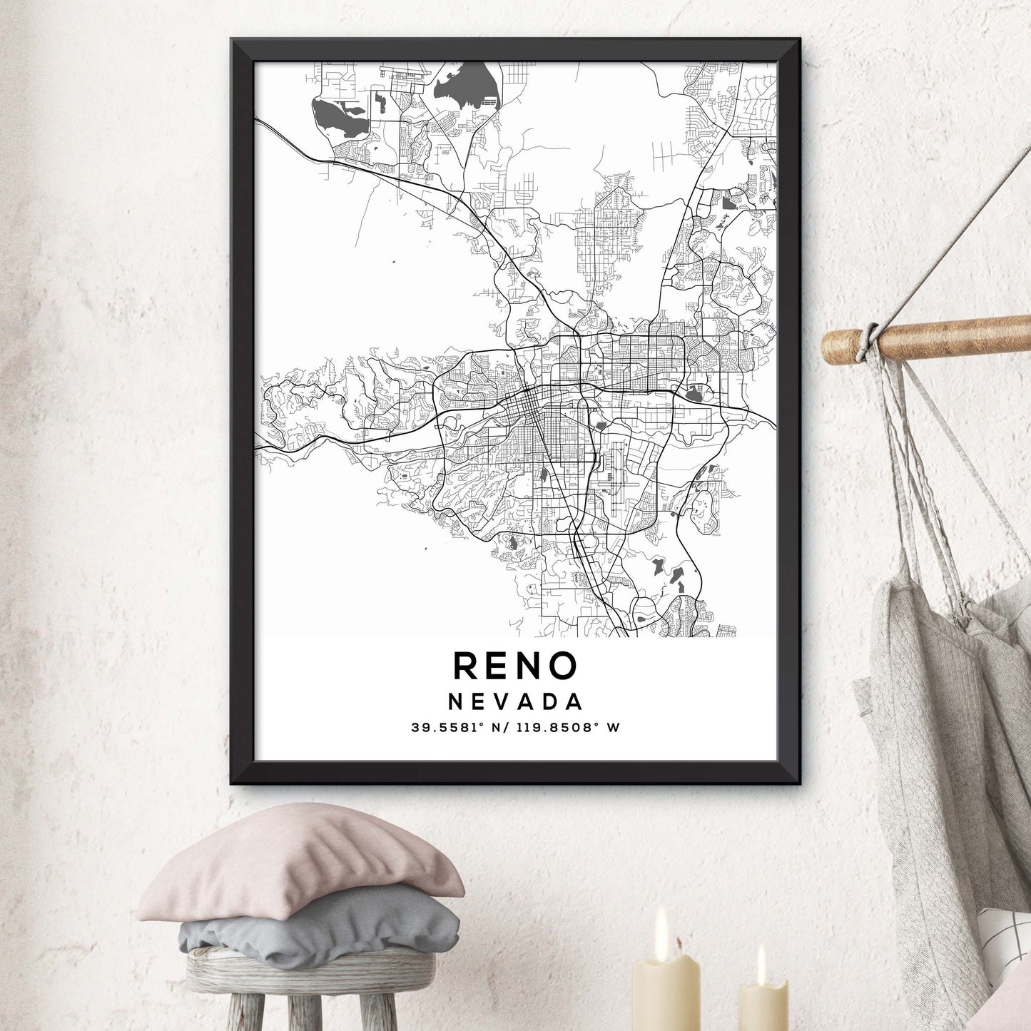 Reno,Nevada Map Print