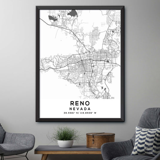 Reno,Nevada Map Print