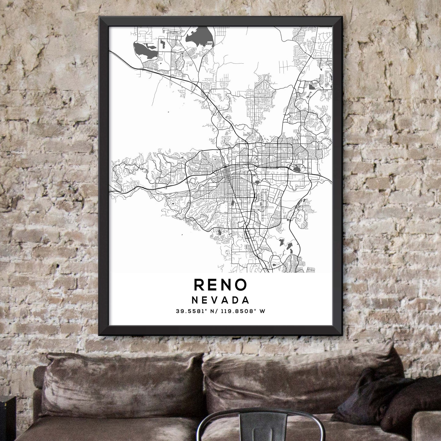 Reno,Nevada Map Print