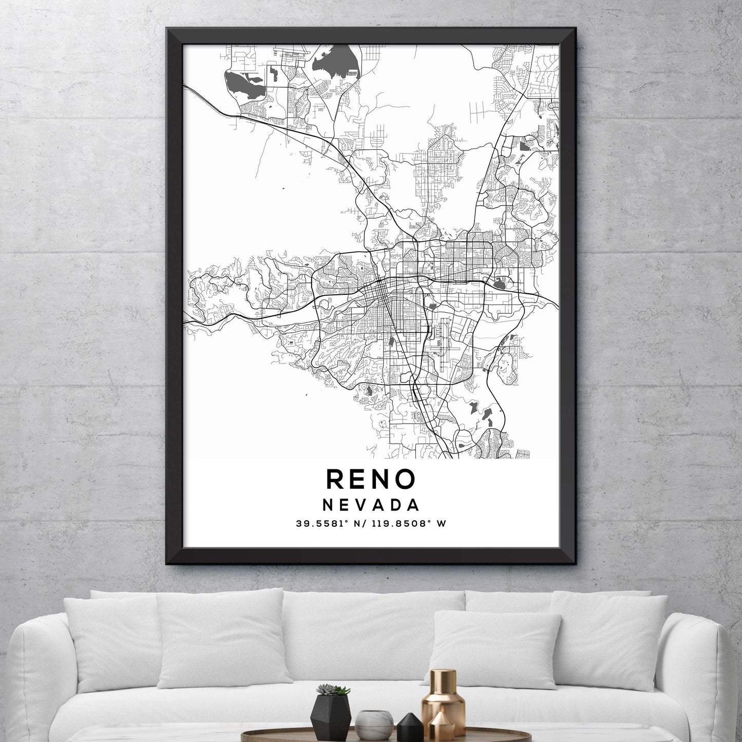 Reno,Nevada Map Print