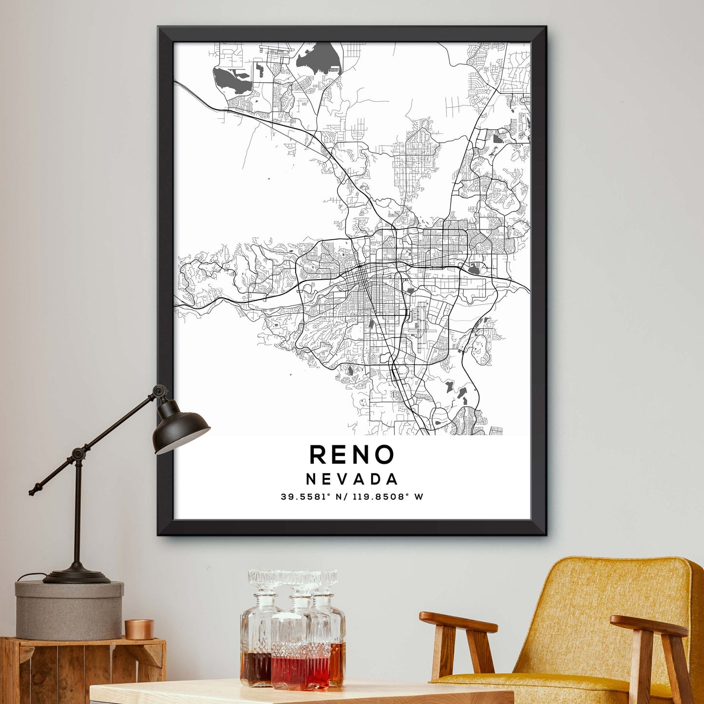 Reno,Nevada Map Print