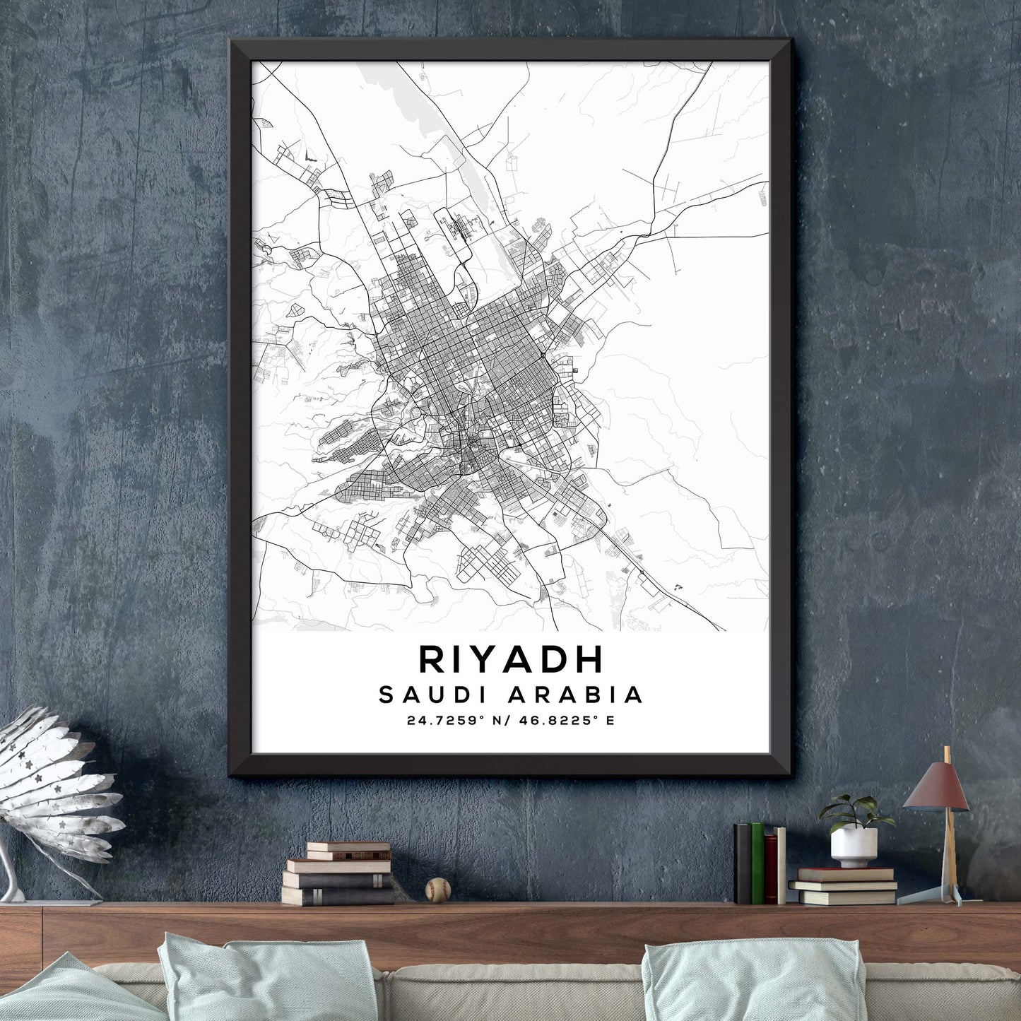 Riyadh,Saudi-Arabia Map Print