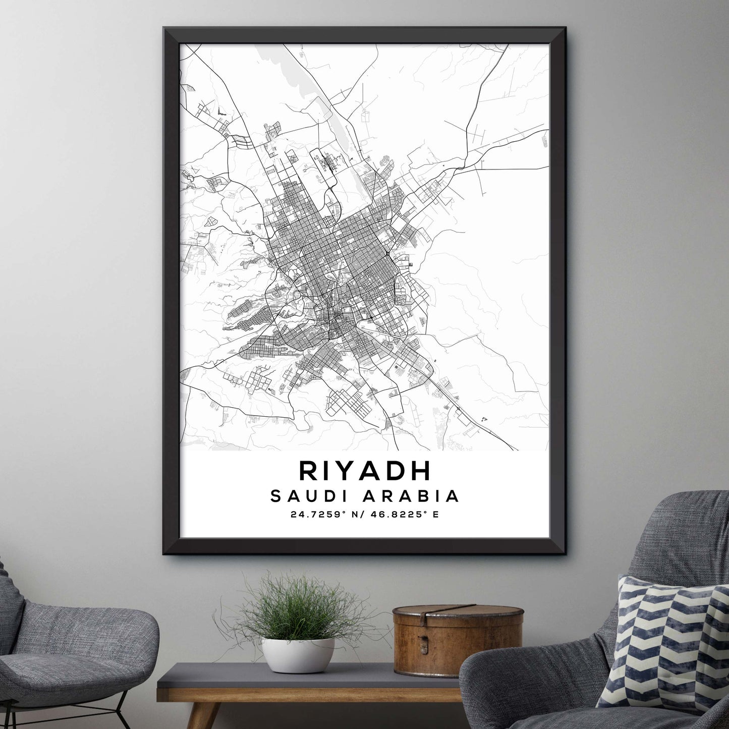 Riyadh,Saudi-Arabia Map Print