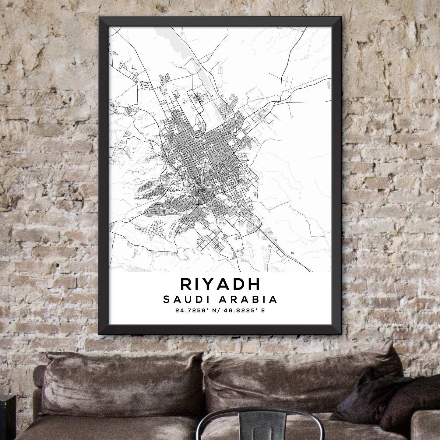 Riyadh,Saudi-Arabia Map Print