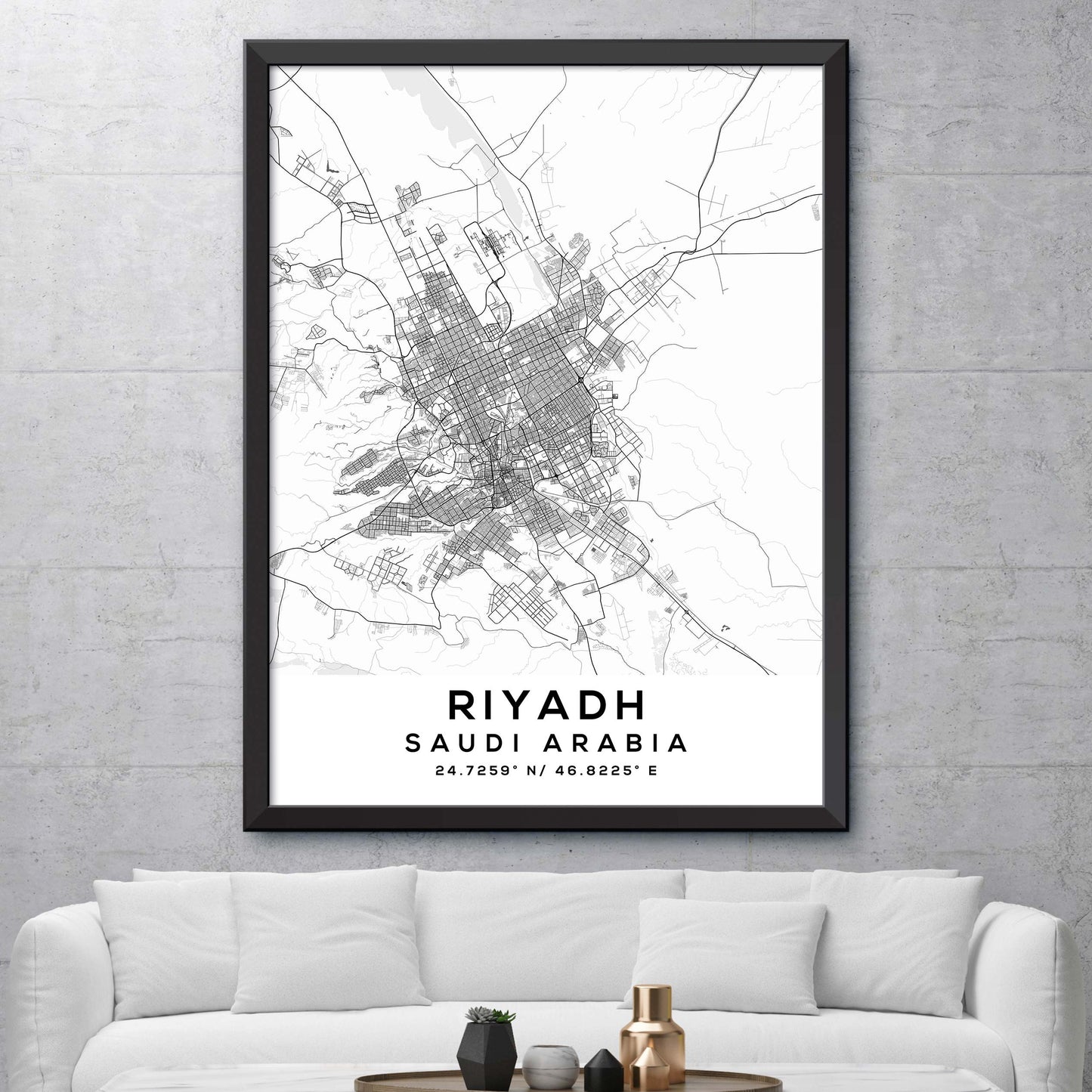 Riyadh,Saudi-Arabia Map Print