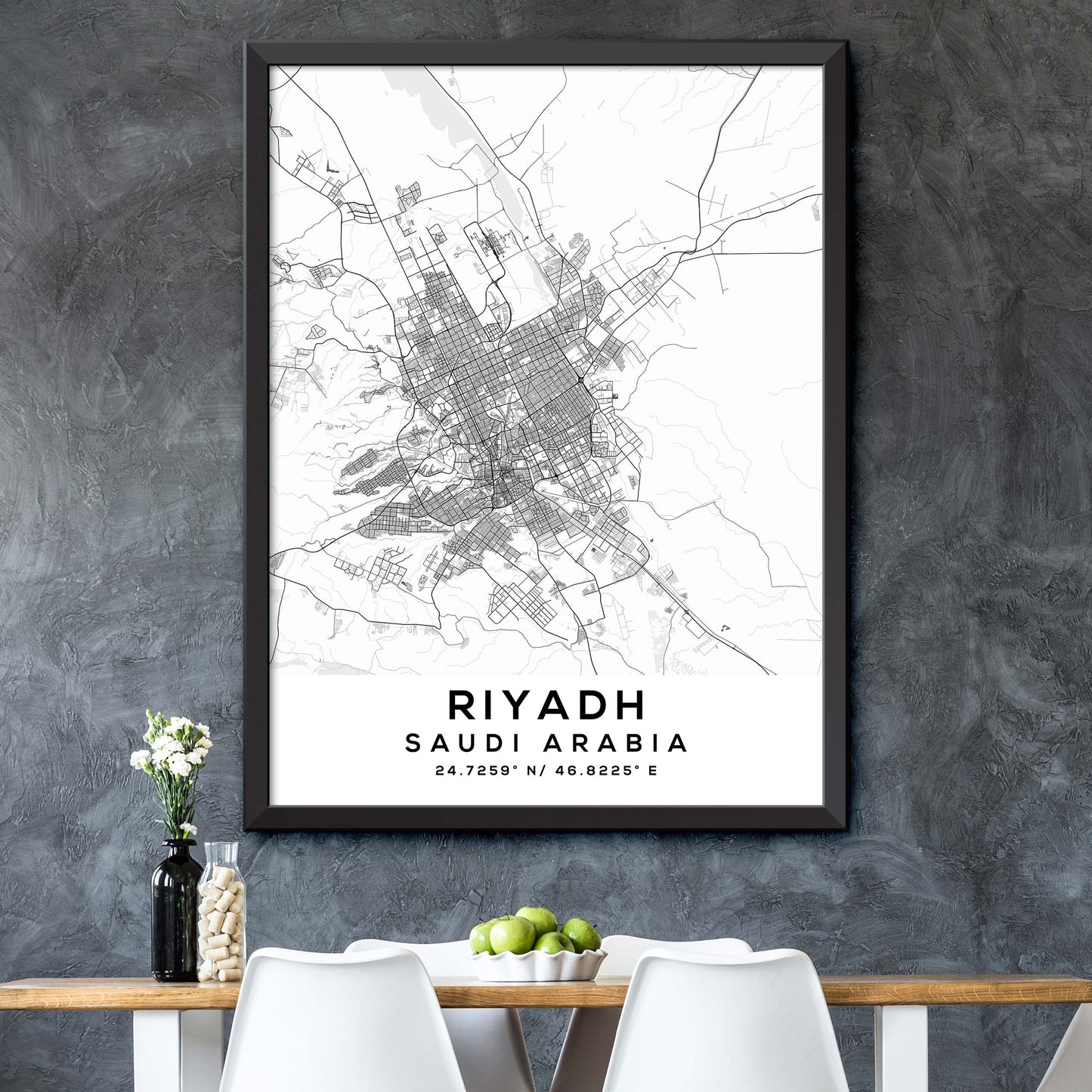 Riyadh,Saudi-Arabia Map Print