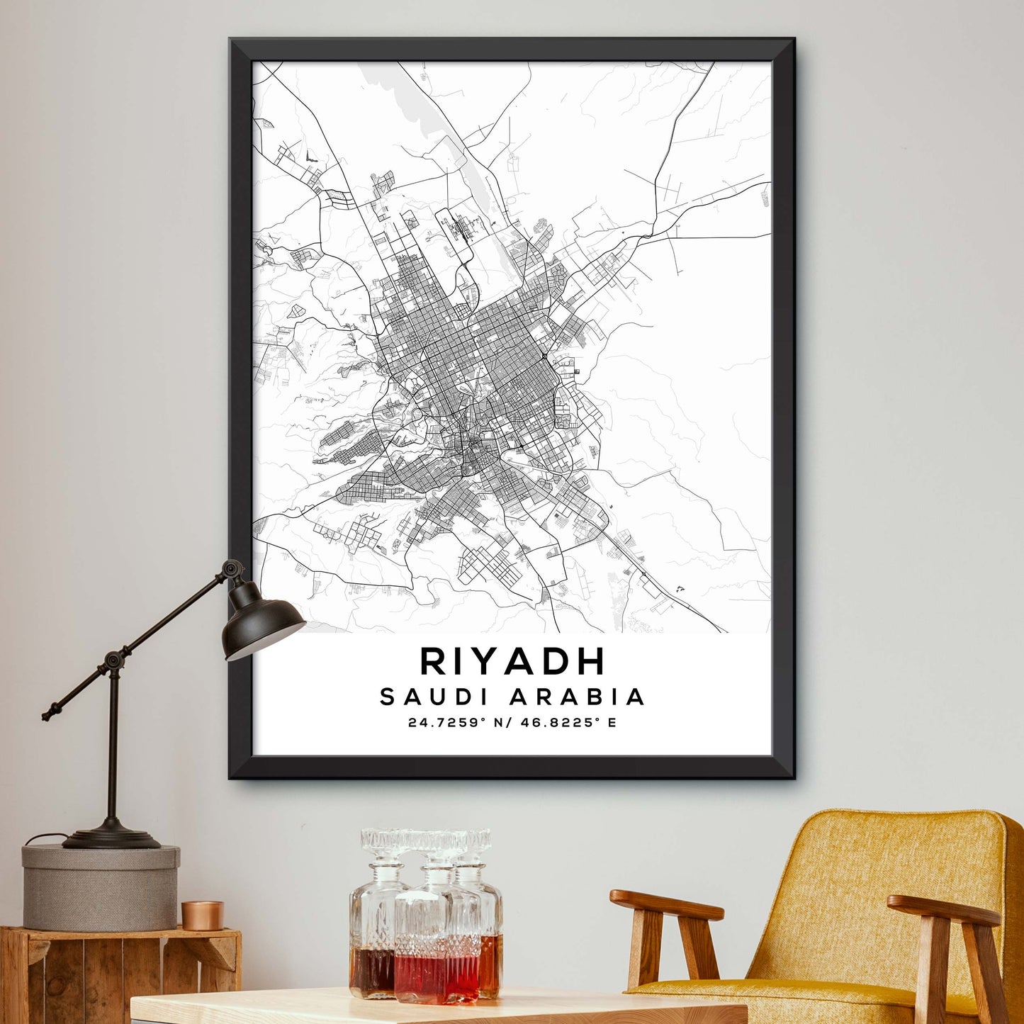 Riyadh,Saudi-Arabia Map Print