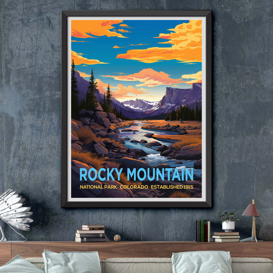 Rocky Mountain National Park Colorado Travel Print Gift Hiking Wall Art