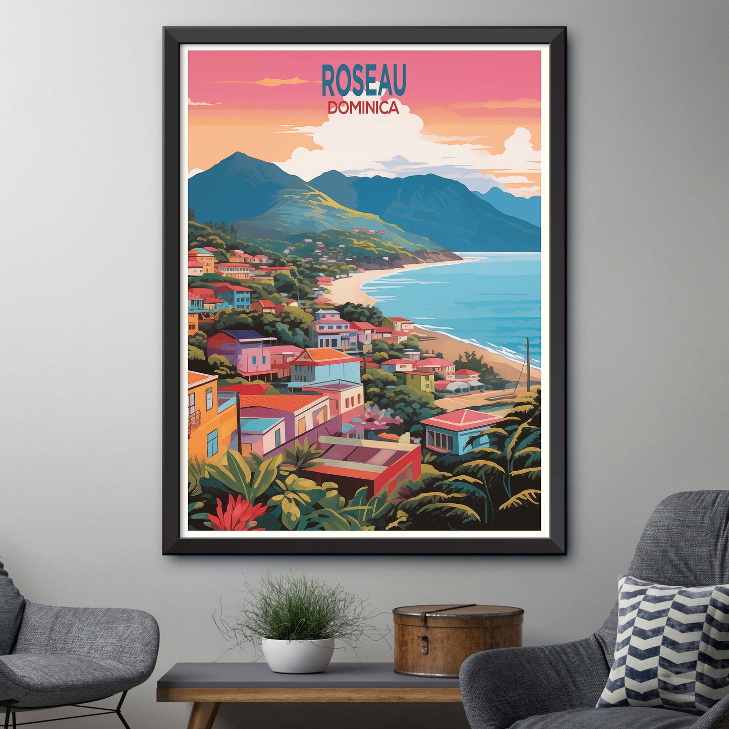 Dominica Cityscape: Captivating Travel Print