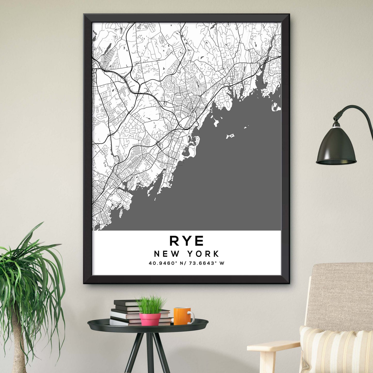 Rye,New-York Map Print