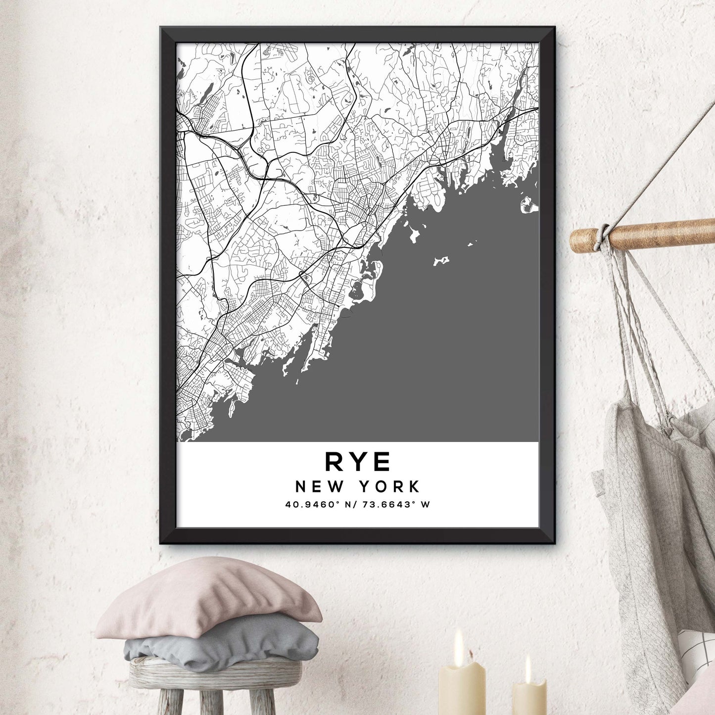 Rye,New-York Map Print