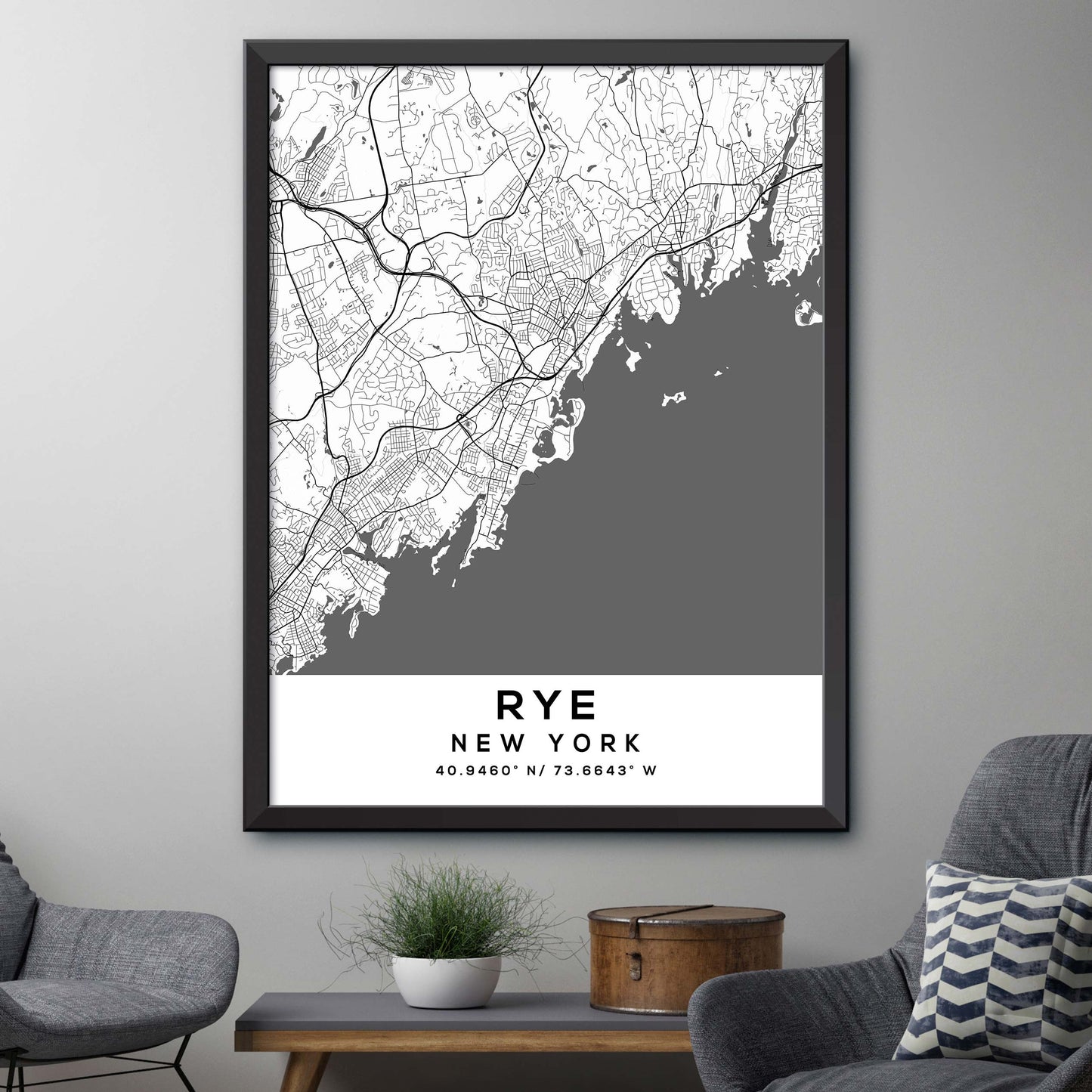 Rye,New-York Map Print