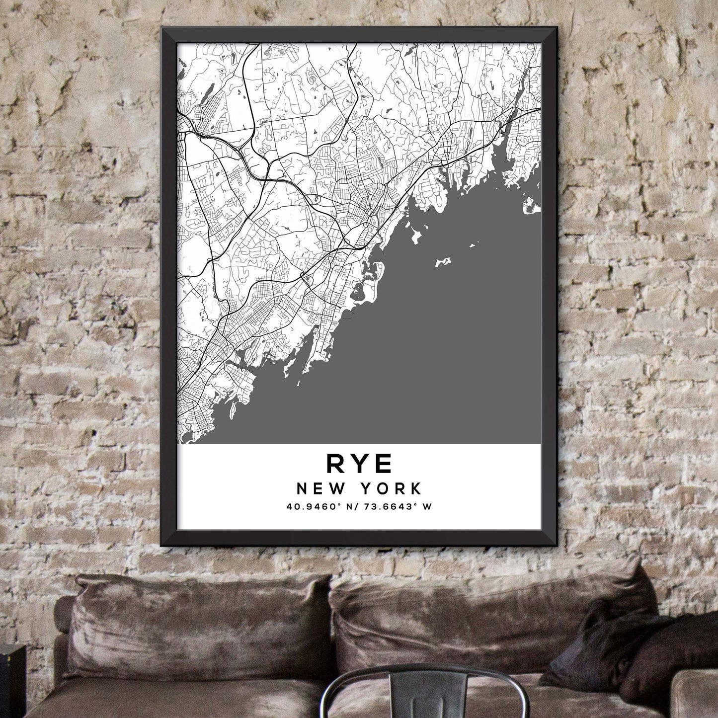 Rye,New-York Map Print