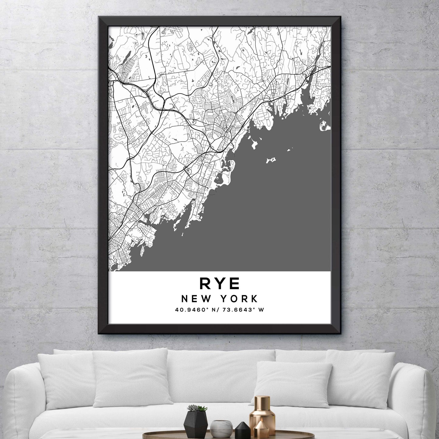 Rye,New-York Map Print