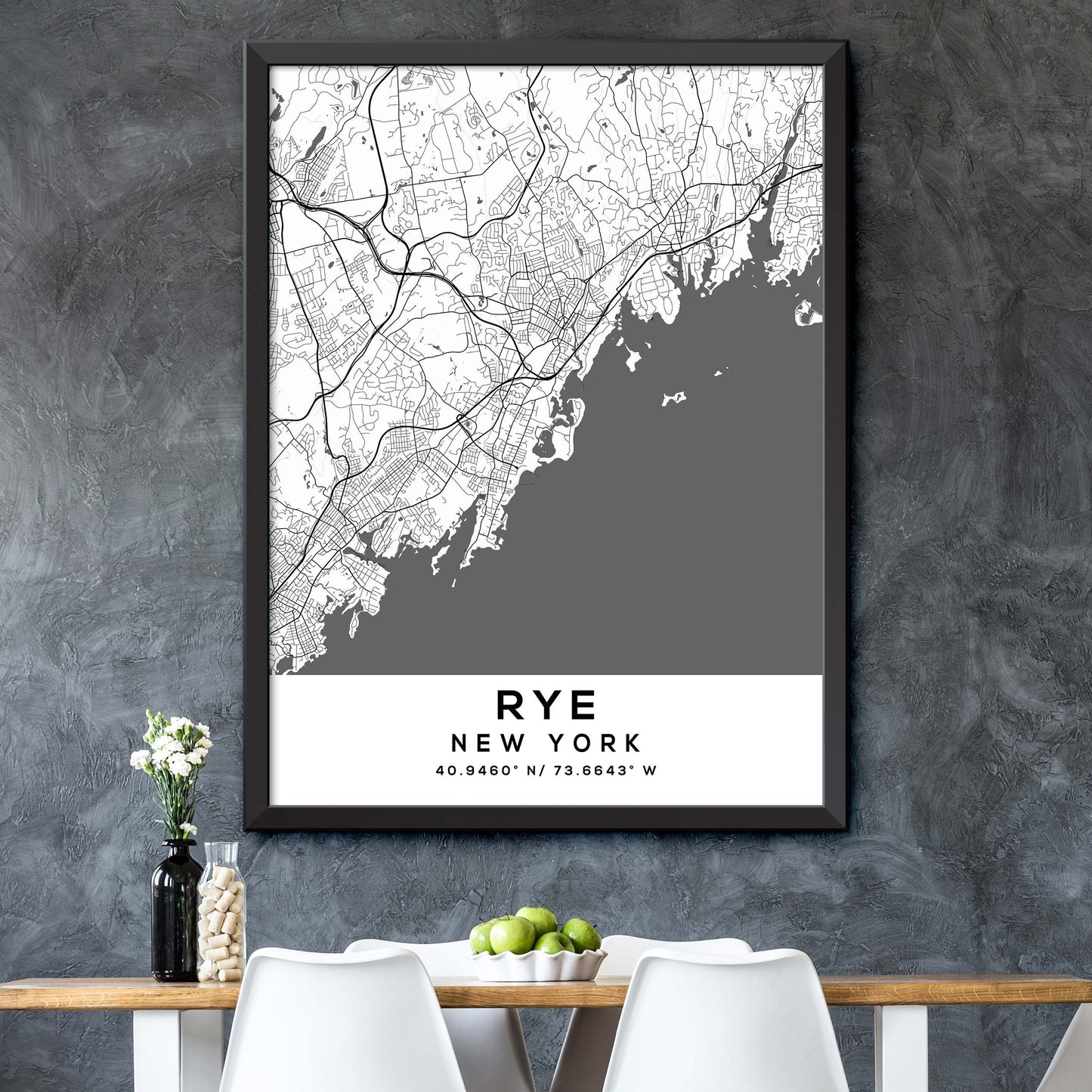 Rye,New-York Map Print