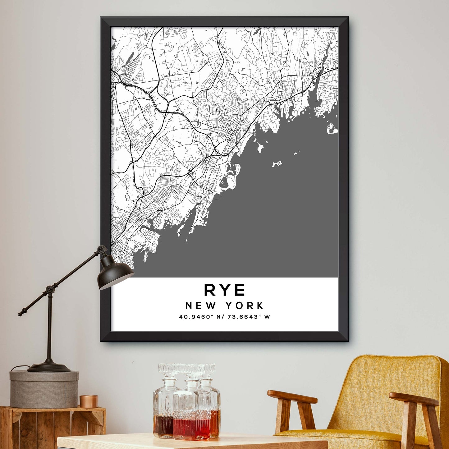 Rye,New-York Map Print