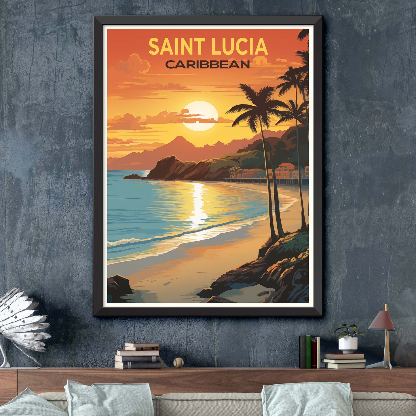 Caribbean Charisma: Saint Luca's Island Splendor | Travel Poster Illustration Print