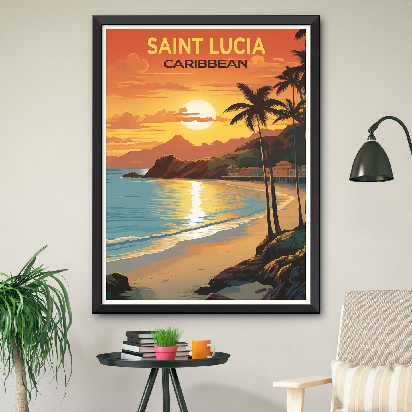 Caribbean Charisma: Saint Luca's Island Splendor | Travel Poster Illustration Print