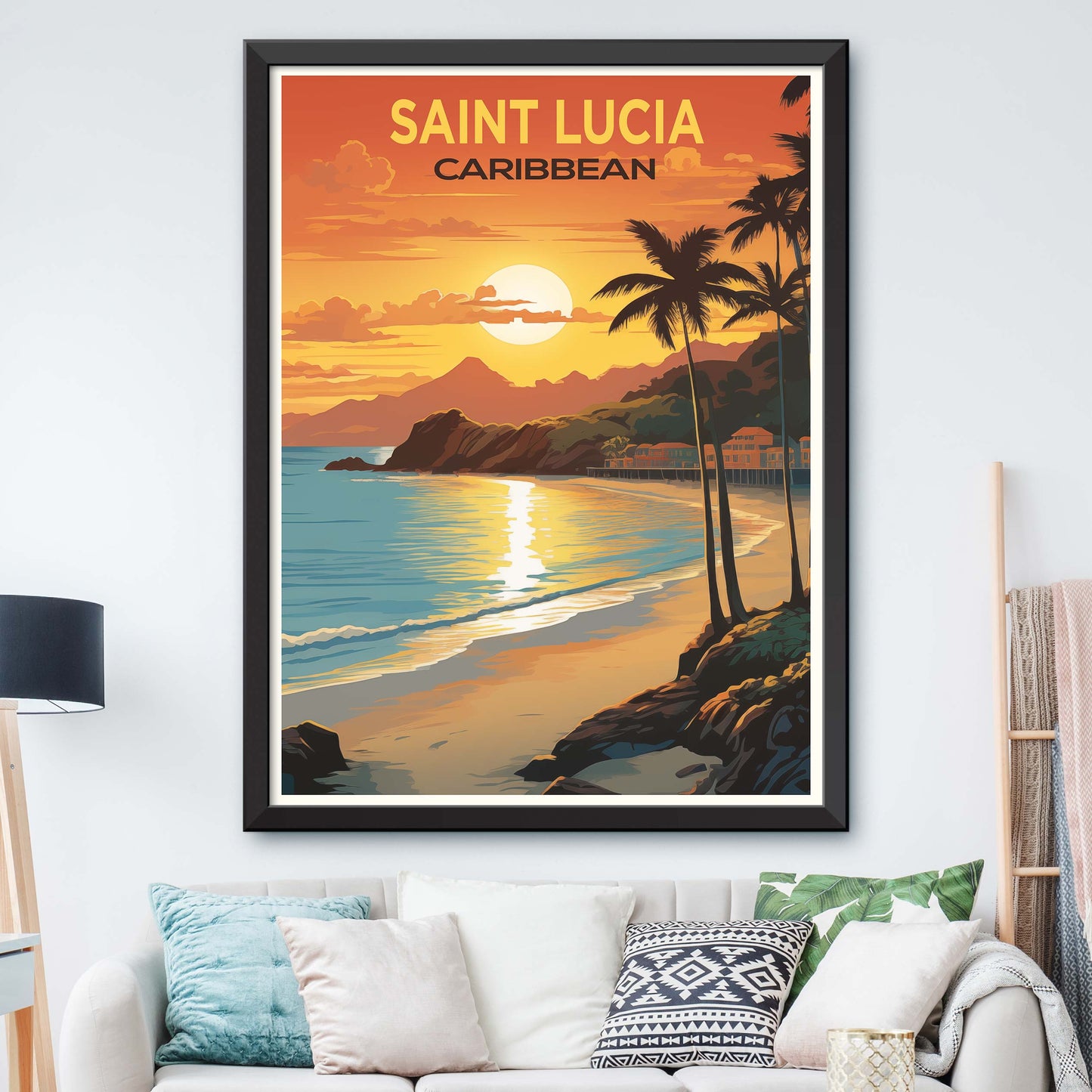 Caribbean Charisma: Saint Luca's Island Splendor | Travel Poster Illustration Print