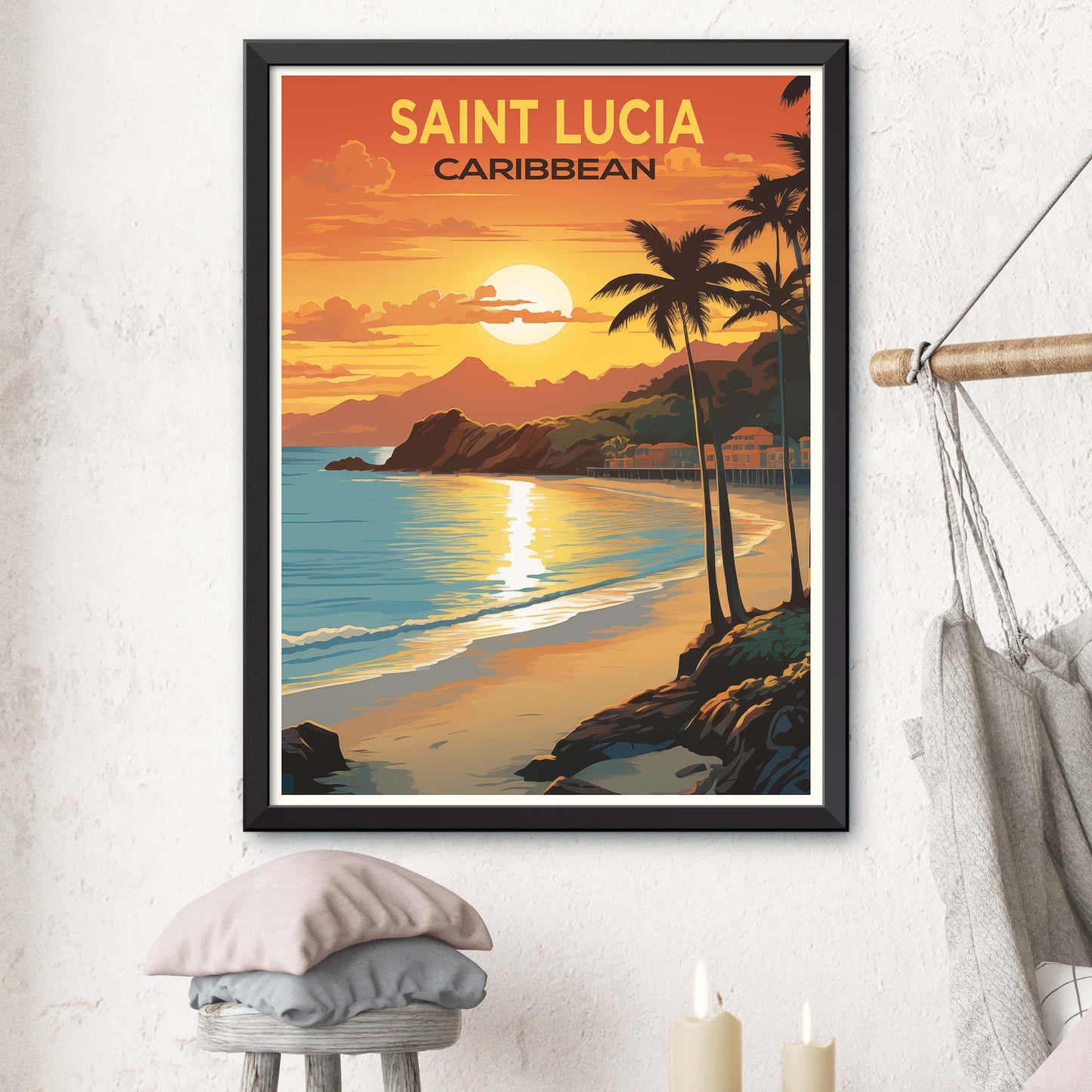 Caribbean Charisma: Saint Luca's Island Splendor | Travel Poster Illustration Print