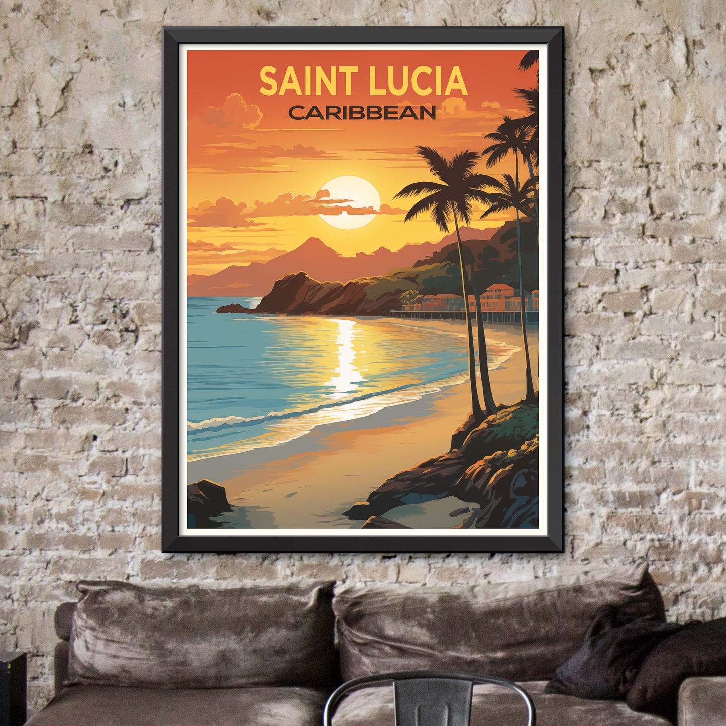 Caribbean Charisma: Saint Luca's Island Splendor | Travel Poster Illustration Print