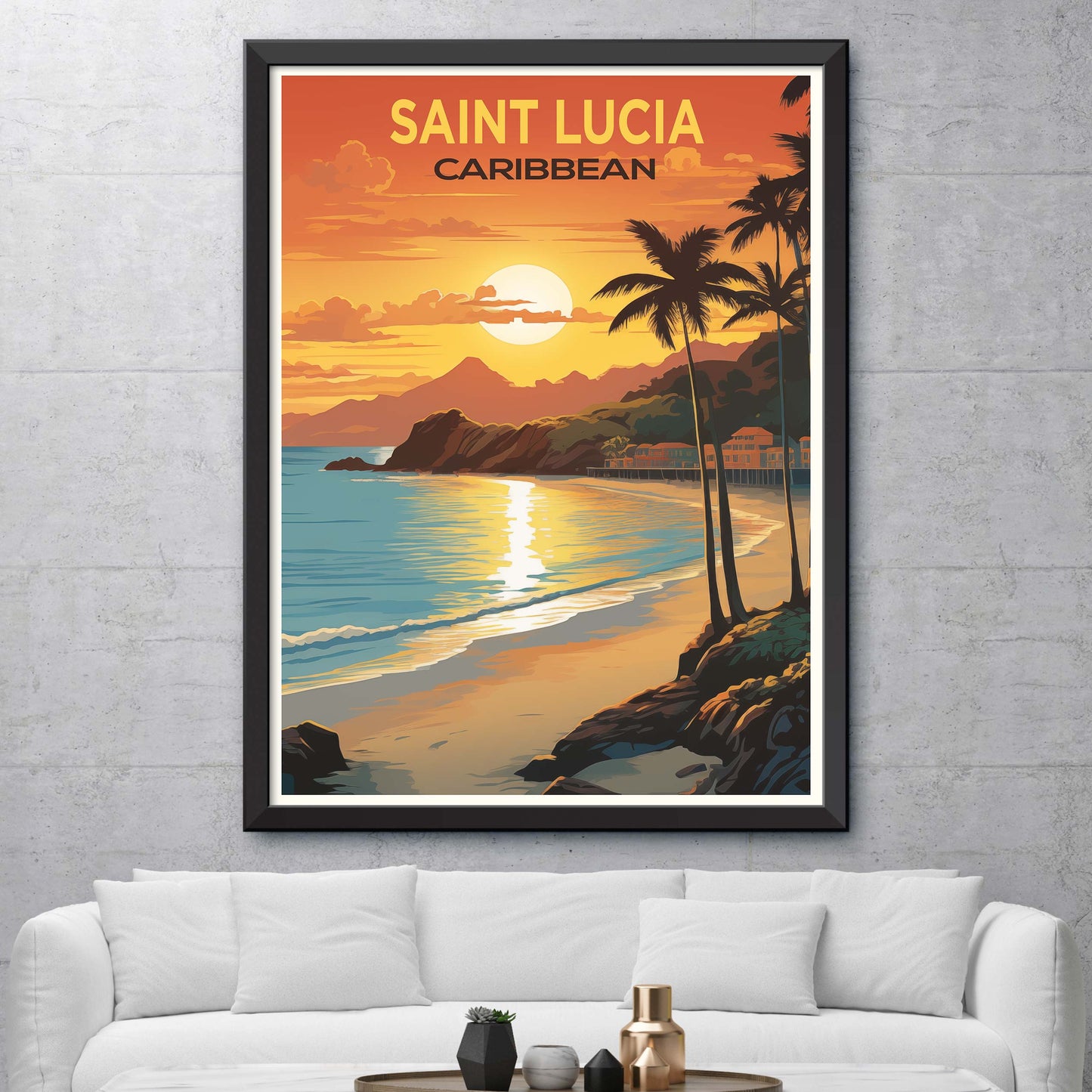 Caribbean Charisma: Saint Luca's Island Splendor | Travel Poster Illustration Print