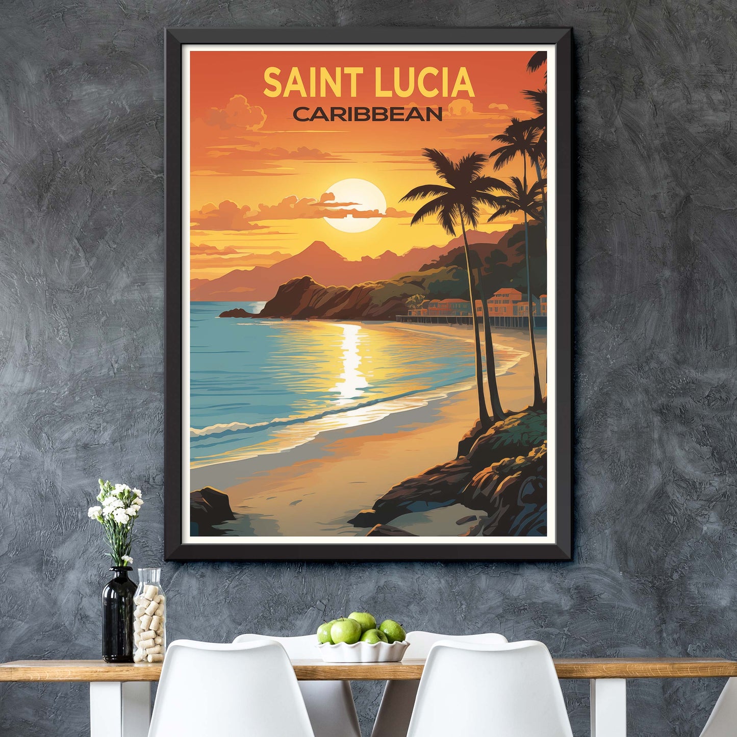 Caribbean Charisma: Saint Luca's Island Splendor | Travel Poster Illustration Print