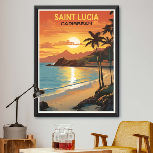 Caribbean Charisma: Saint Luca's Island Splendor | Travel Poster Illustration Print