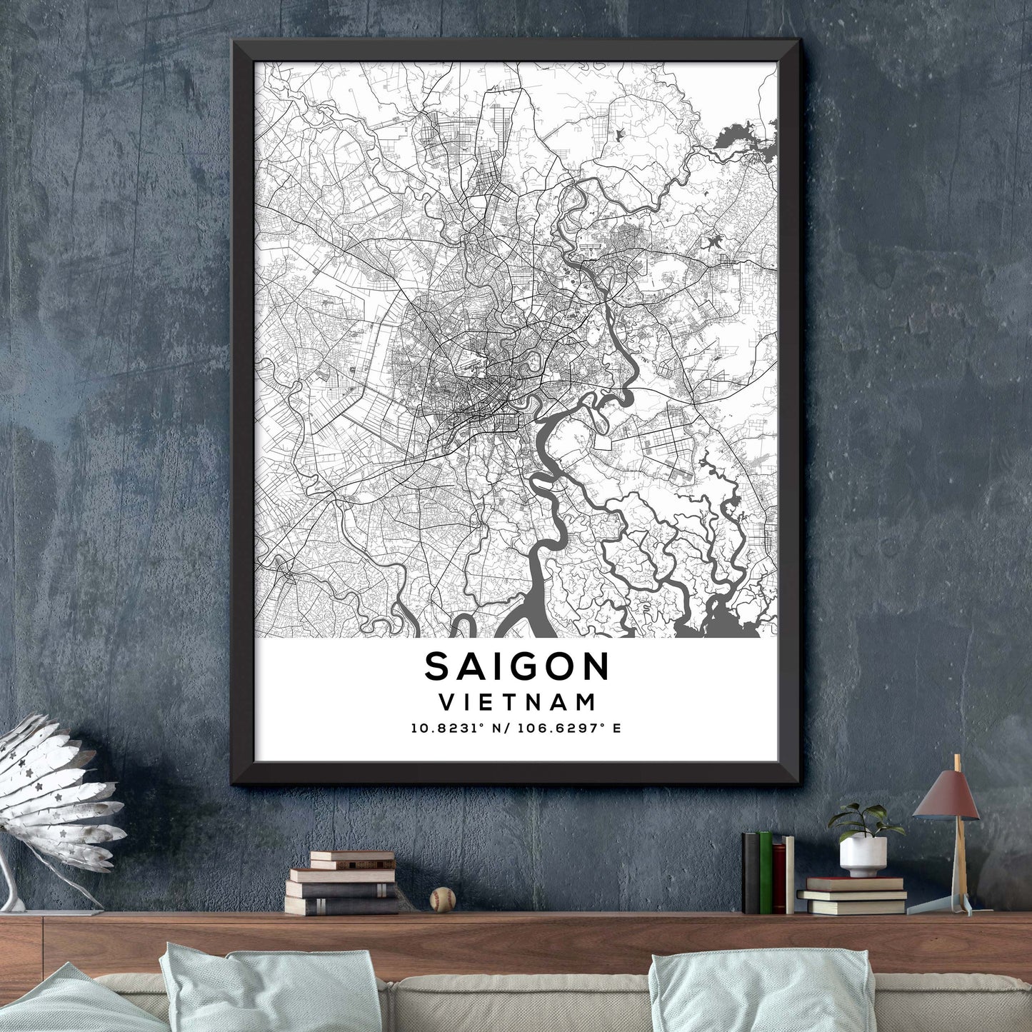 Saigon,Vietnam Map Print