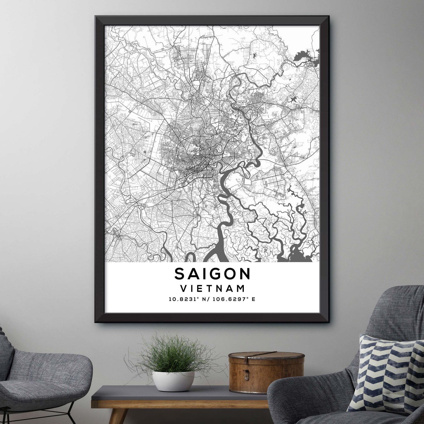 Saigon,Vietnam Map Print